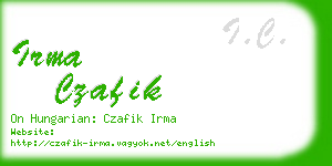 irma czafik business card